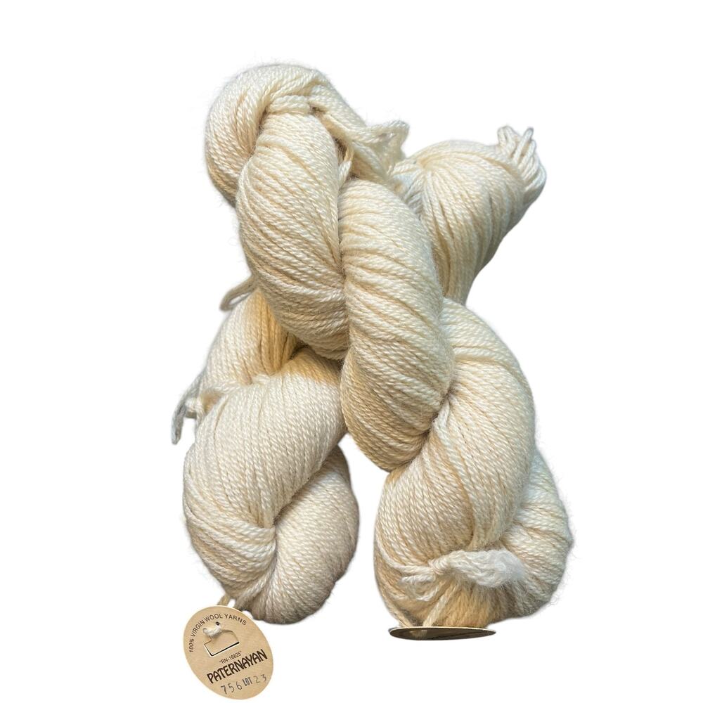 2 hanks Paternayan 100% Virgin Wool Yarn RN-16825 | Ivory # 756 New - Picture 6 of 8